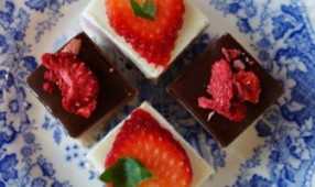 Strawberry Slice Blue Plate