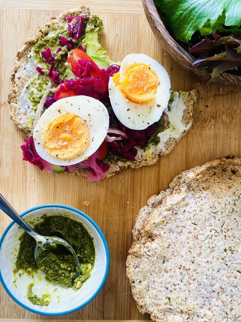 Garlic And Dill Almond Flat Bread